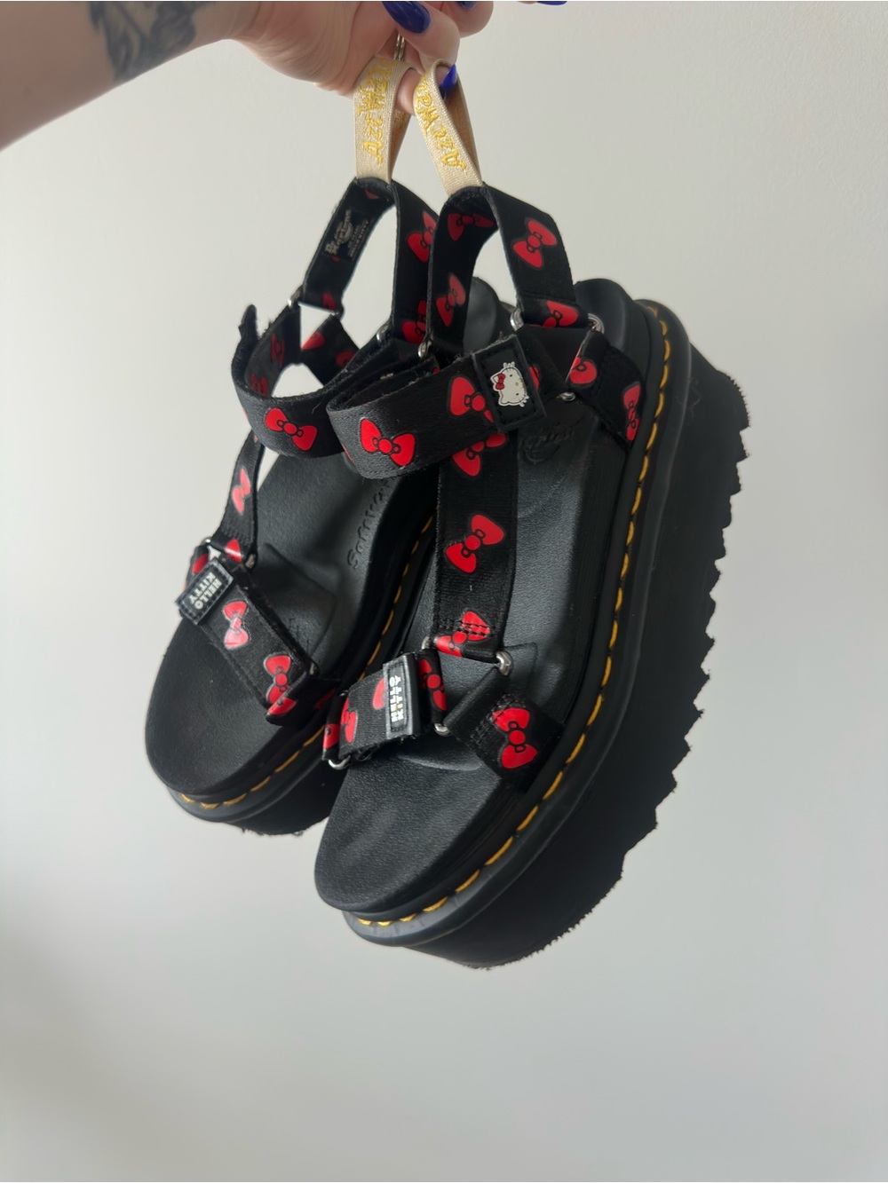 HELLO KITTY X DR. MARTENS platform sandals.